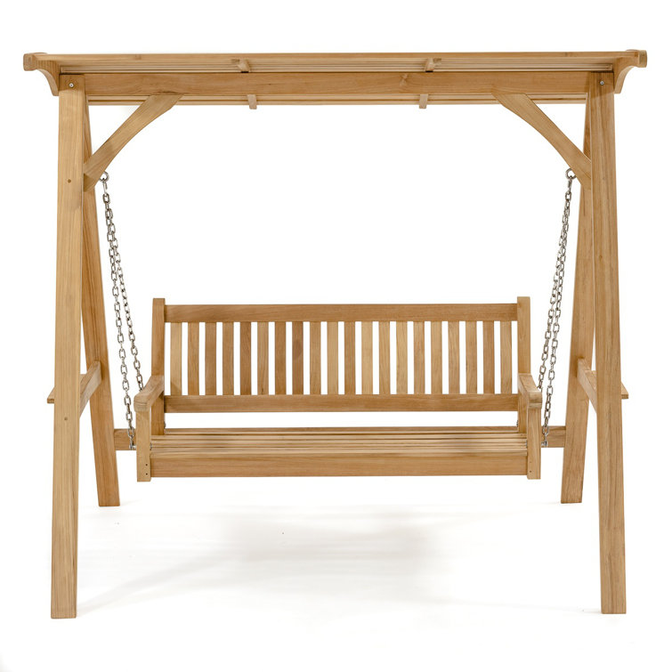 Westminster Teak Solid Wood Porch Swing with Canopy Wayfair Canada